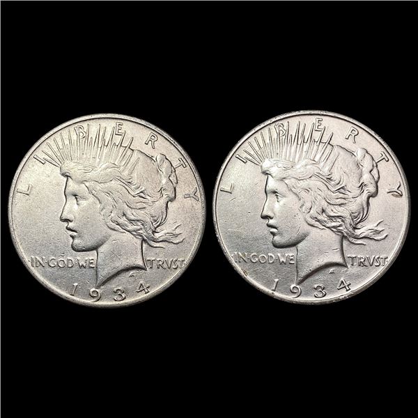 [2] 1934-S Silver Peace Dollar NEARLY UNCIRCULATED