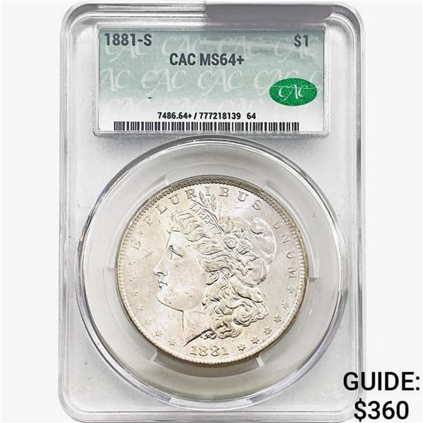 1881-S Morgan Silver Dollar CAC MS64+