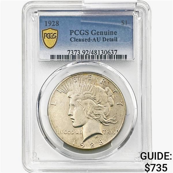 1928 Silver Peace Dollar PCGS Genuine AU Details