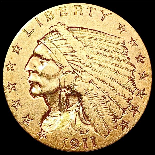 1911 $2.50 Gold Quarter Eagle CLOSELY UNCIRCULATED