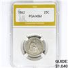 Image 1 : 1862 Seated Liberty Quarter PGA MS61