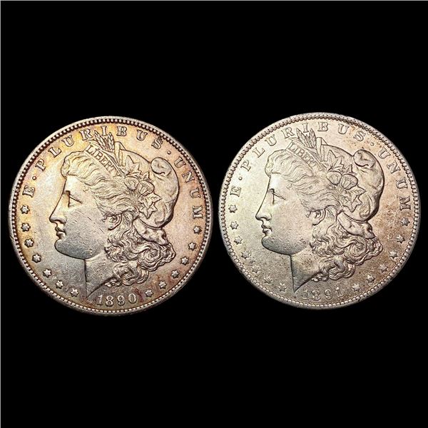 [2] 1890-S&1891 Morgan Silver Dollar UNCIRCULATED