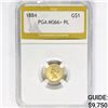 Image 1 : 1884 Rare Gold Dollar PGA MS66+ PL