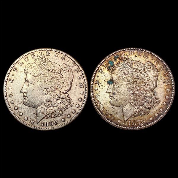 [2] 1878-S&1890-S Morgan Silver Dollar CLOSELY UNCIRCULATED