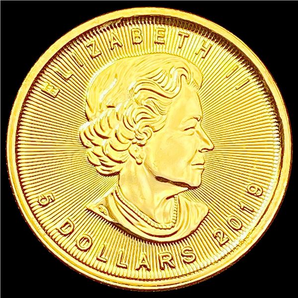 2019 1/10oz Gold Canada Maple Leaf $5 CHOICE PROOF
