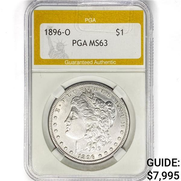 1896-O Morgan Silver Dollar PGA MS63