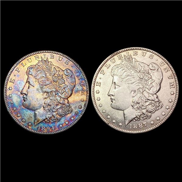 [2] 1887-O&1894-S Morgan Silver Dollar UNCIRCULATED