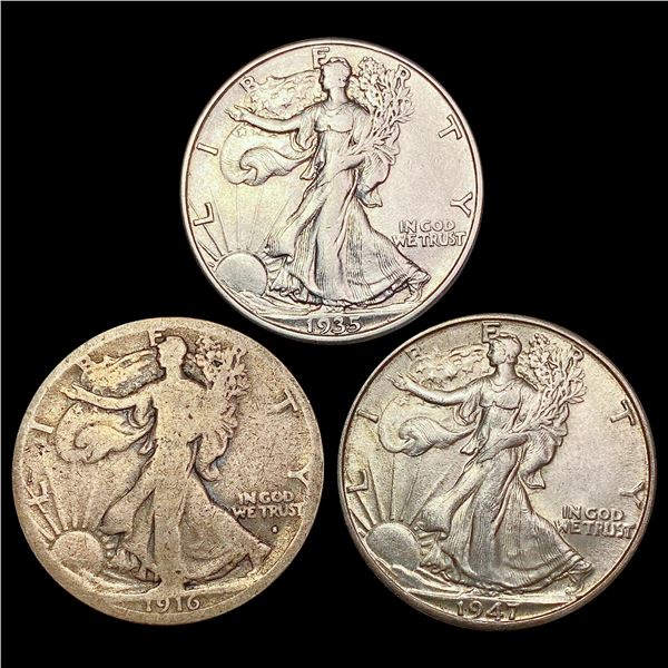 [3] 1916-S-1947-D Walking Liberty Half Dollar HIGH GRADE