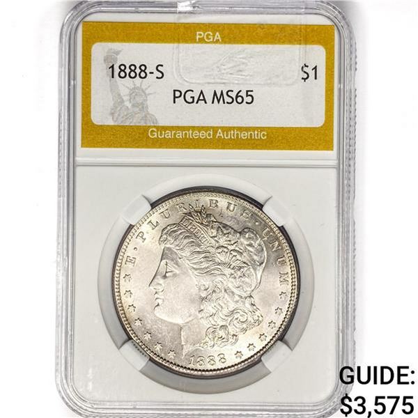 1888-S Morgan Silver Dollar PGA MS65