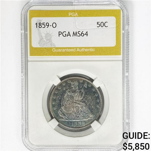 1859-O Seated Liberty Half Dollar PGA MS64