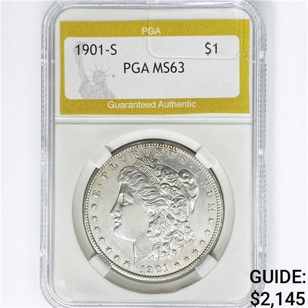 1901-S Morgan Silver Dollar PGA MS63