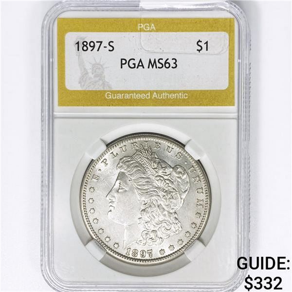 1897-S Morgan Silver Dollar PGA MS63