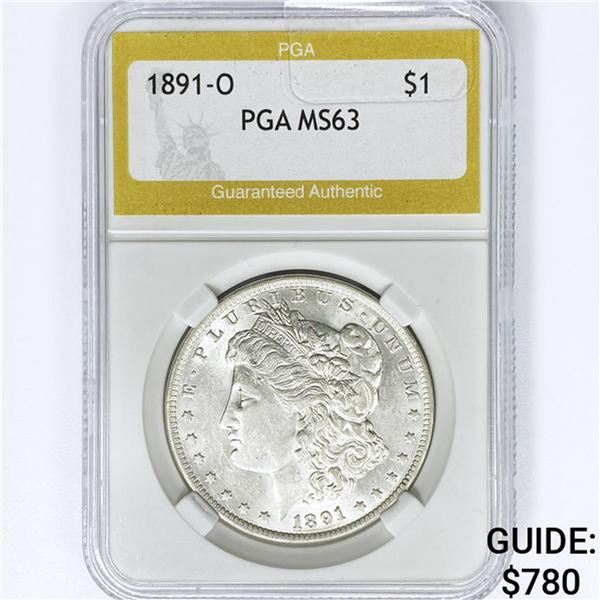 1891-O Morgan Silver Dollar PGA MS63