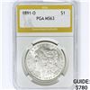 1891-O Morgan Silver Dollar PGA MS63