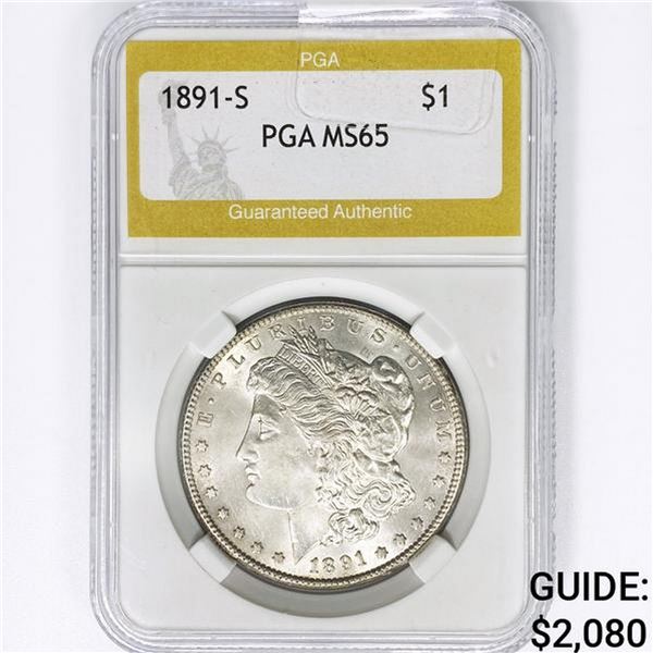 1891-S Morgan Silver Dollar PGA MS65