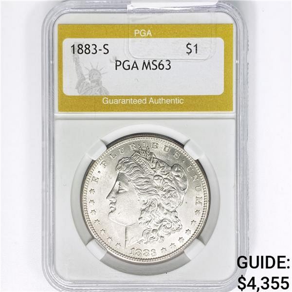 1883-S Morgan Silver Dollar PGA MS63