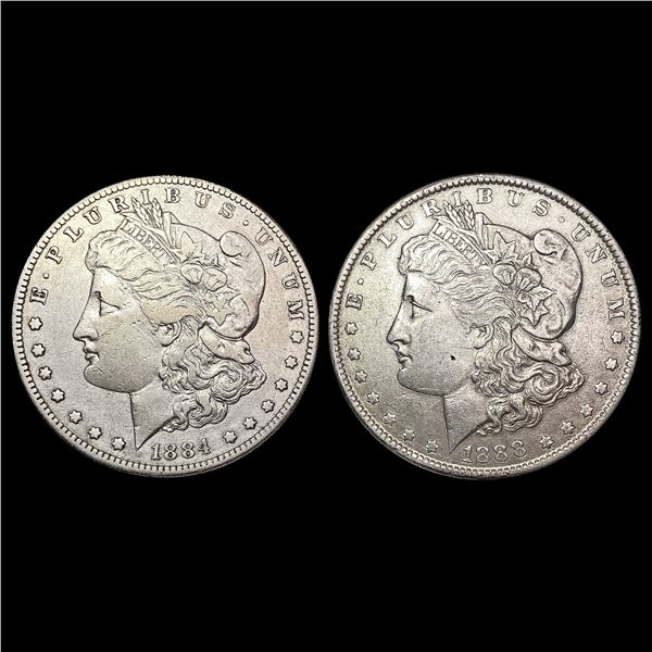 [2] 1884-S&1888 Morgan Silver Dollar CLOSELY UNCIRCULATED