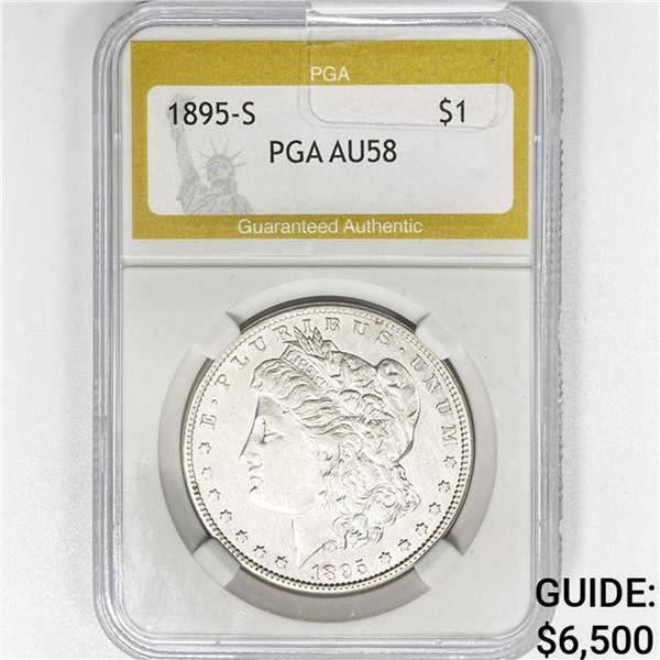 1895-S Morgan Silver Dollar PGA AU58