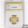 1911 $5 Gold Half Eagle PGA MS65