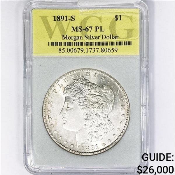 1891-S Morgan Silver Dollar WCG MS67 PL