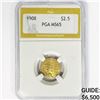 Image 1 : 1908 $2.50 Gold Quarter Eagle PGA MS65