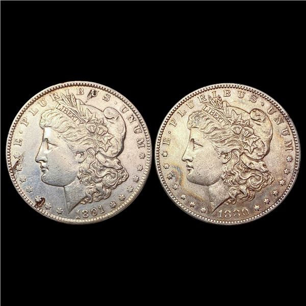 [2] 1880-O&1891 Morgan Silver Dollar UNCIRCULATED