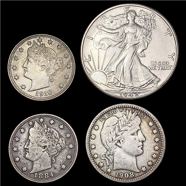 [4] 1884-1942 Varied U.S. Silver Coinage HIGH GRADE