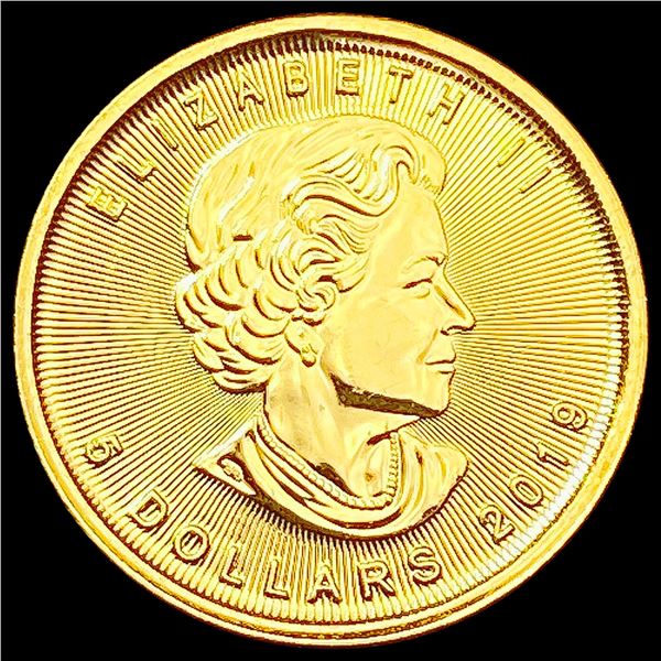 2019 1/10oz Gold Canada Maple Leaf $5 CHOICE PROOF