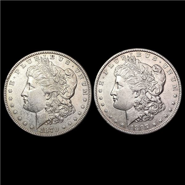 [2] 1879-S&1897-S Morgan Silver Dollar UNCIRCULATED