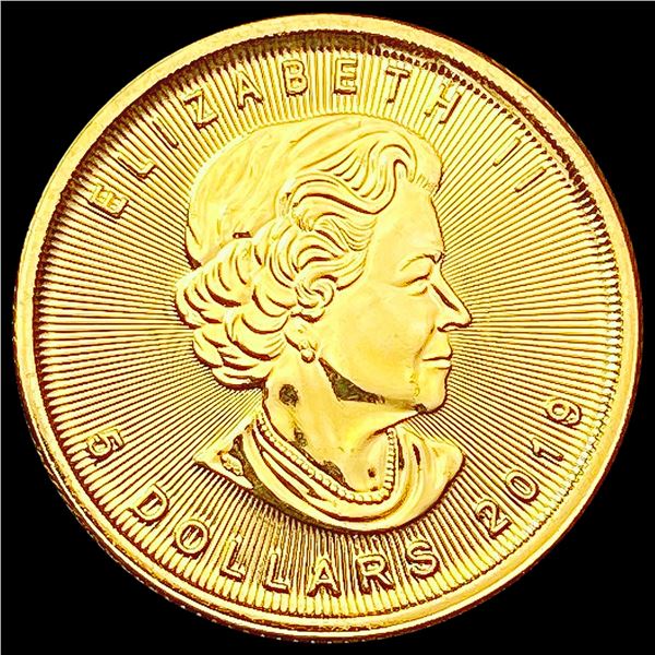 2019 1/10oz Gold Canada Maple Leaf $5 CHOICE PROOF