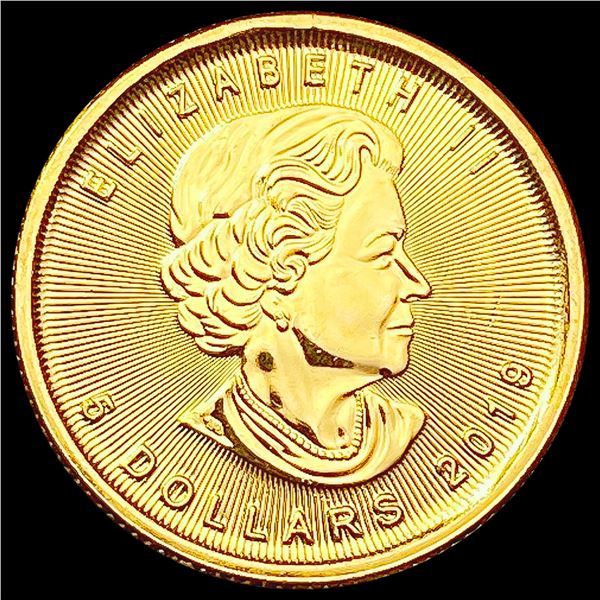 2019 1/10oz Gold Canada Maple Leaf $5 CHOICE PROOF