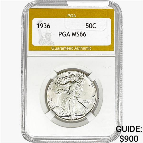 1936 Walking Liberty Half Dollar PGA MS66