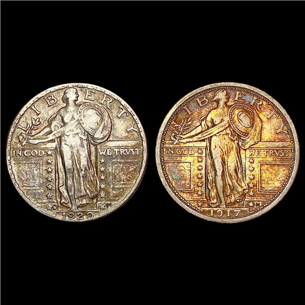 [2] 1917&1929-D Standing Liberty Quarter NEARLY UNCIRCULATED