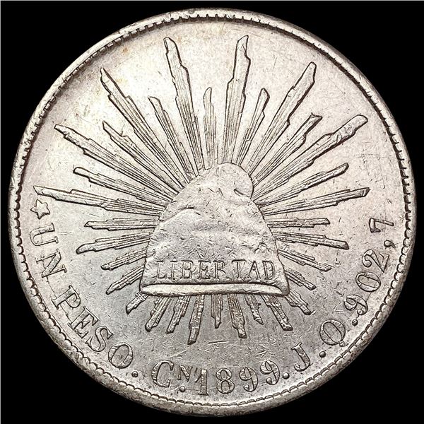 1899 .786oz Silver Mexico 2nd Repub. Peso UNCIRCULATED