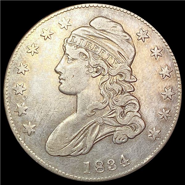 1834 Sm.Dt. Sm.Lt. Capped Bust Half Dollar LIGHTLY CIRCULATED