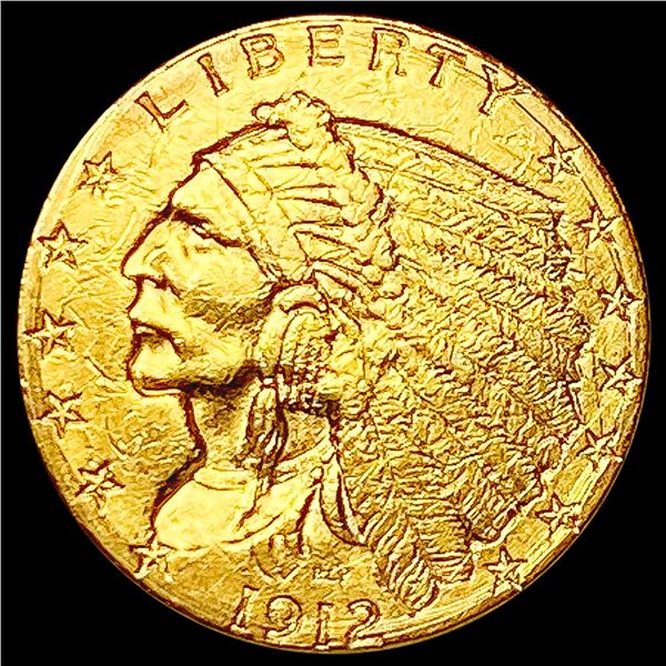 1912 $2.50 Gold Quarter Eagle CLOSELY UNCIRCULATED