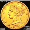 Image 1 : 1891-CC $5 Gold Half Eagle UNCIRCULATED