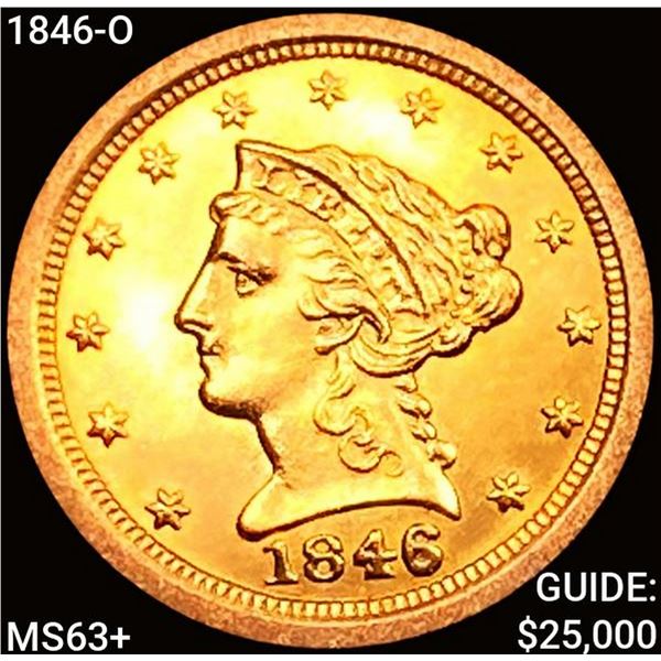 1846-O $2.50 Gold Quarter Eagle CHOICE BU+