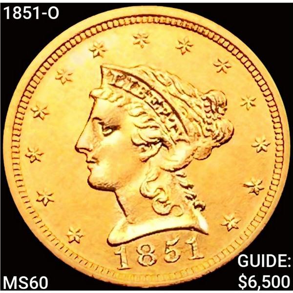 1851-O $2.50 Gold Quarter Eagle UNCIRCULATED