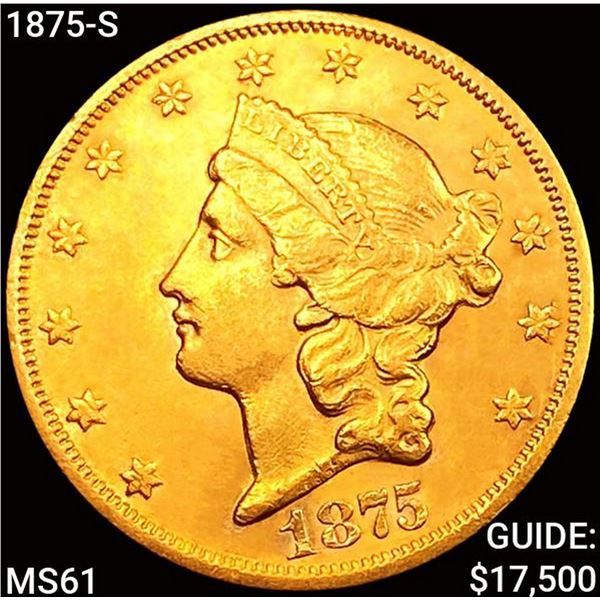 1875-S $20 Gold Double Eagle UNCIRCULATED