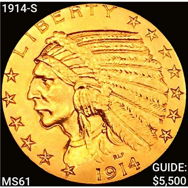 1914-S $5 Gold Half Eagle UNCIRCULATED