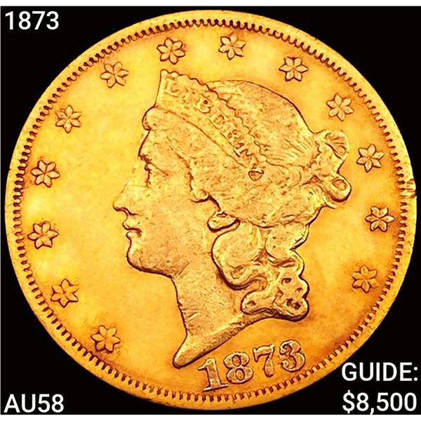 1873 $20 Gold Double Eagle CHOICE AU