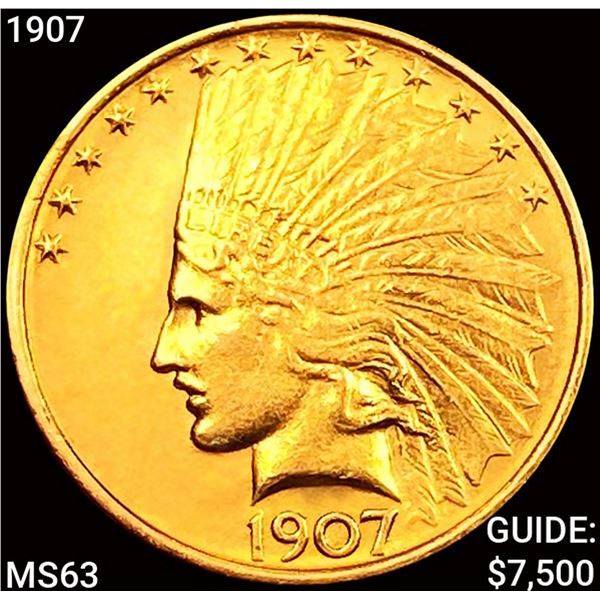 1907 $10 Gold Eagle CHOICE BU