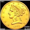 Image 1 : 1861 $5 Gold Half Eagle UNCIRCULATED