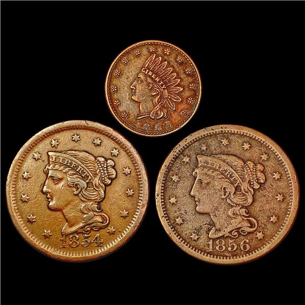 [3] 1854-1863 Varied U.S. 1C CLOSELY UNCIRCULATED