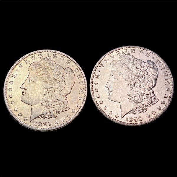 [2] 1890-S&1891 Morgan Silver Dollar UNCIRCULATED