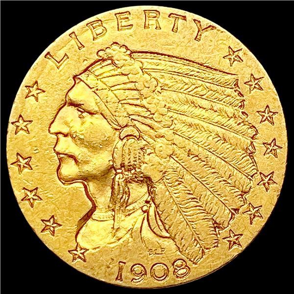 1908 $2.50 Gold Quarter Eagle CLOSELY UNCIRCULATED