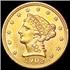 Image 1 : 1902 $2.50 Gold Quarter Eagle CLOSELY UNCIRCULATED