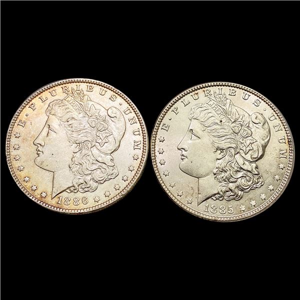 [2] 1885&1886 Morgan Silver Dollar CHOICE BU