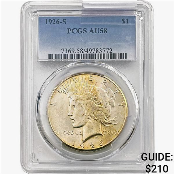 1926-S Silver Peace Dollar PCGS AU58